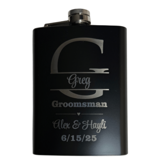 Sleek Black Stainless Steel Flask – 8 oz