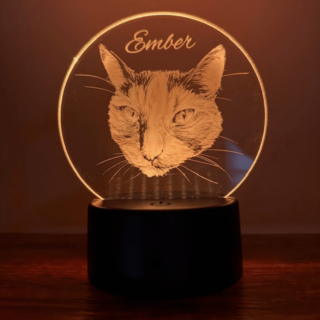 Personalized Hand-Sketched Pet Portrait Night Light