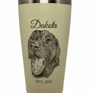 Personalized Hand-Sketched Pet Tumbler – 20oz Stainless Steel Insulated Travel Mug