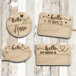 Personalized Name Tag - Wood