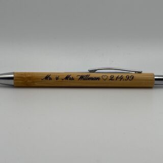 Personalized Bamboo Wedding Pen with Stylus Tip