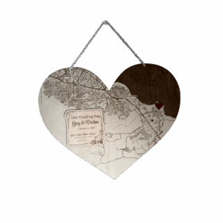 Hanging Heart - Map of Wedding Day