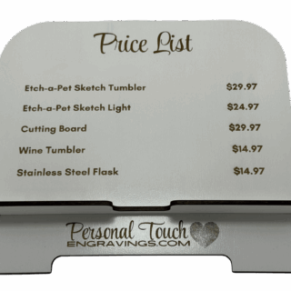 Custom Engraved Price List Sign